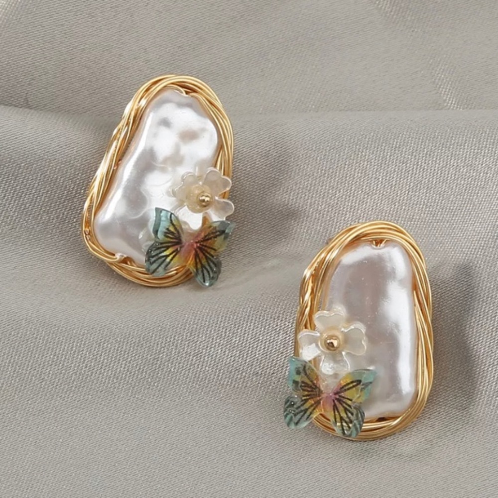 Vintage Faux Pearl Earrings Accessories Jewelry